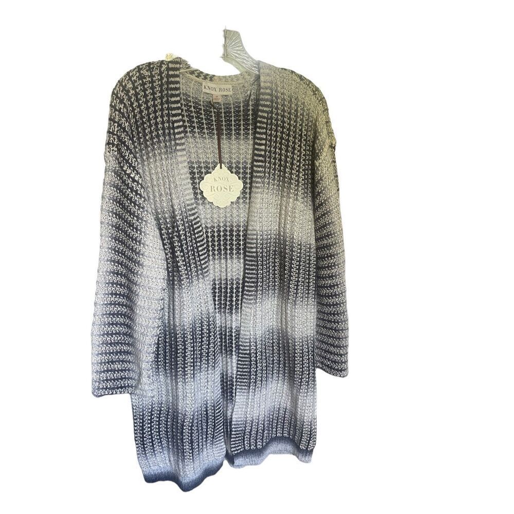 NWT Knox Rose Long Sleeve Striped Cardigan Blue Size M